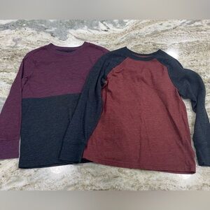 Set of 2: Cat & Jack soft Shirts - Burgundy, Gray & Black. Size youth small 6/7